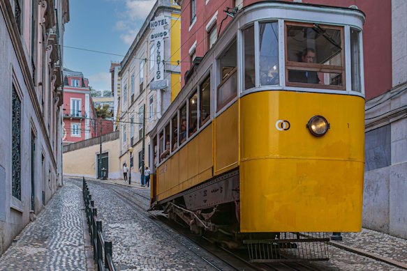 Lisbon’s Gloria funicular in April 2024. 