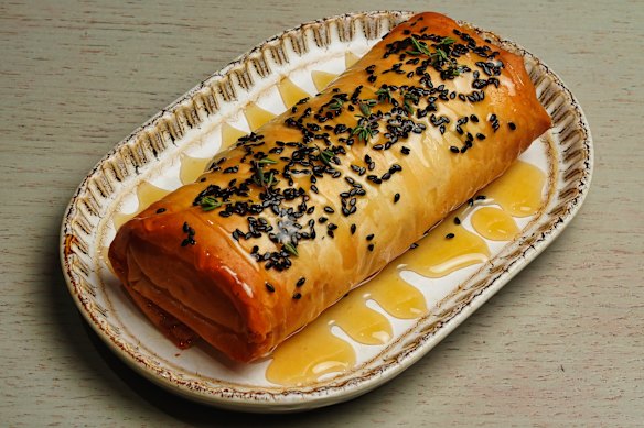 Listen out for the crackle of the filo tiropita (cheese pie).