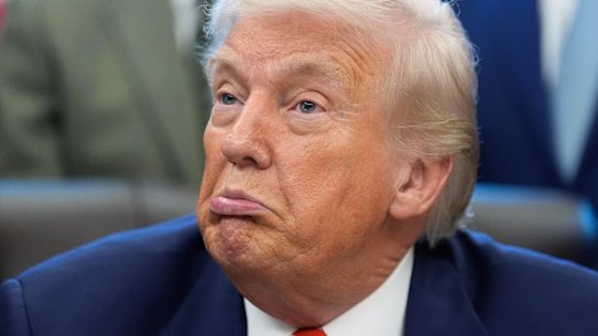 US President Donald Trump speaks to reporters in the Oval Office on Tuesday (Washington time).