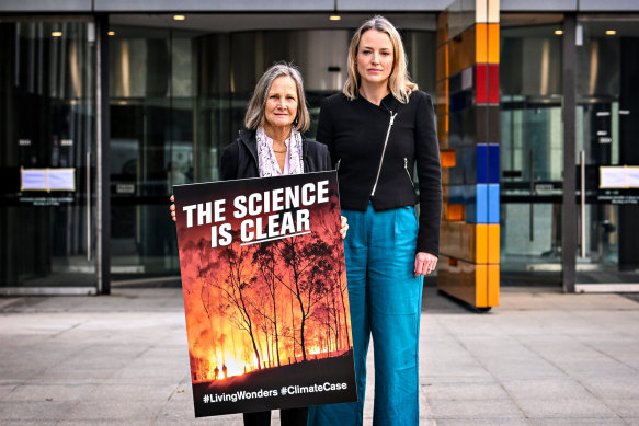 Environment Council of Central Queensland president   Christine Carlisle, left, and Environmental Justice Australia lawyer   Retta Berryman person  launched ineligible  enactment   against Tanya Plibersek.