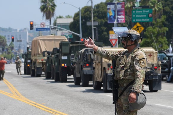 The National Guard arrives in Los Angeles.