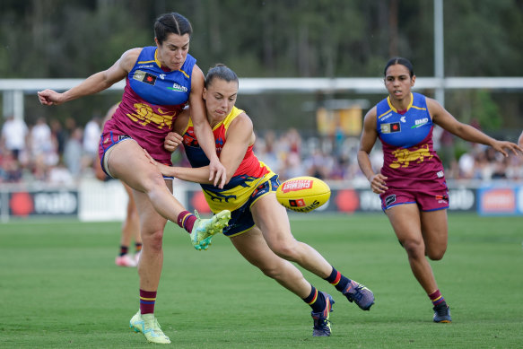 Ally Anderson of the Lions in action.