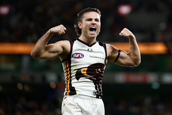 Nick Watson had a goal disallowed in the Hawks' big win over St Kilda.
