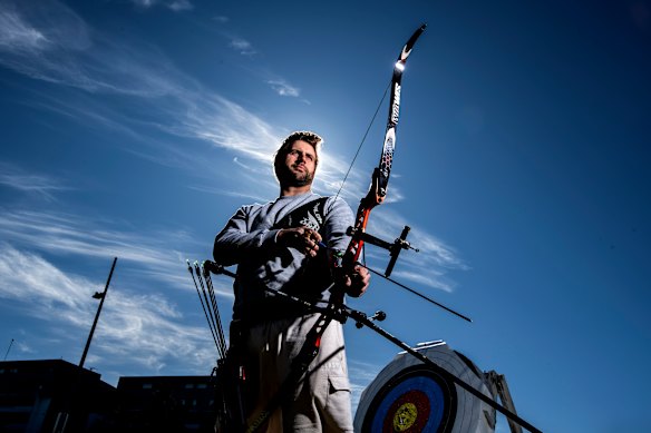 Mattias Lock at the Sydney Olympic Park Archery Centre.