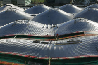 The roof of Melbourne's Southern Cross Station.