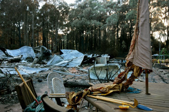 A home destroyed in the 2009 Kinglake fire. A class action for victims of the fire resulted in an almost $500 million payout without the support of a litigation funder.