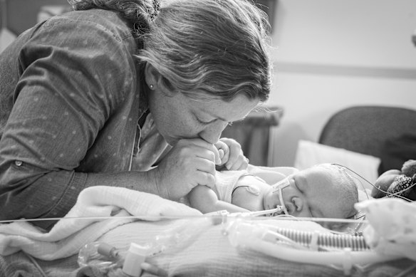 Tommy and his mum, Alana Starkie.