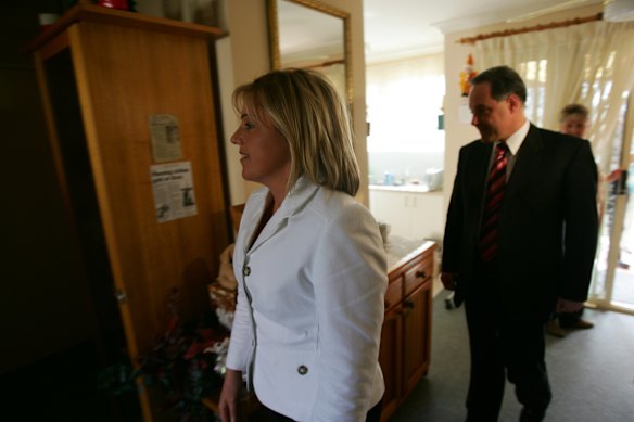 Morris Iemma with Cherie Burton after she was appointed housing minister in 2005.
