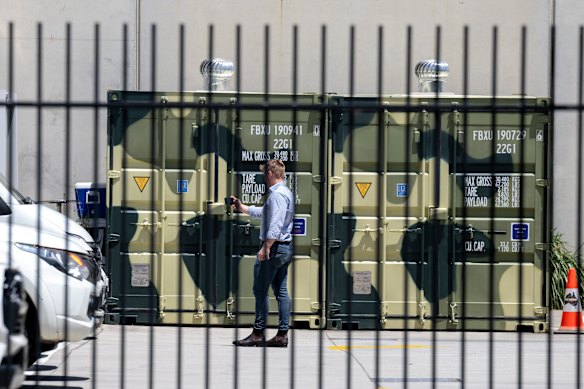 At the company headquarters on Tuesday.  