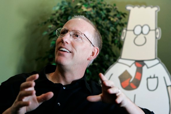 Scott Adams, creator of the comic strip Dilbert, at his studio in Dublin, California. in 2006.