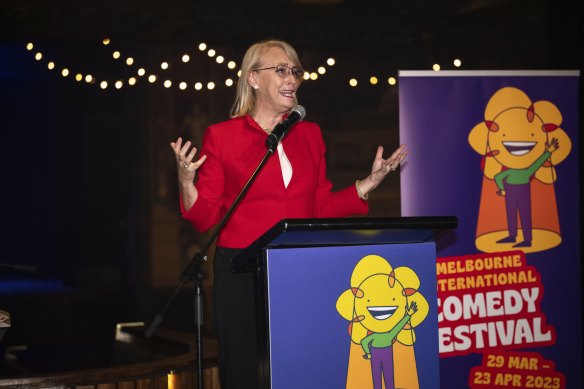 Sally Capp at last year’s Melbourne Comedy Festival launch.