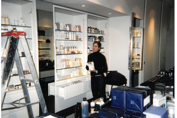 Horgan stocking a Mecca store in 1999. She says she still aims to surprise and delight customers. 