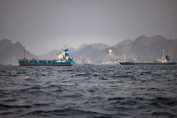 Oil tankers and cargo vessels anchored off Port Sultan Qaboos in Muscat, Oman, earlier this month.