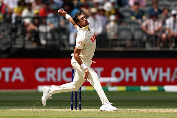 Mitch Starc was man of the match in Perth.
