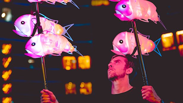 The aquatic puppetry show after a screening of A Life Illuminated at Brisbane International Film Festival.