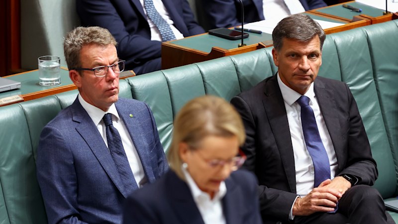 Sussan Ley and David Littleproud end split, Angus Taylor weighs Liberal leadership challenge