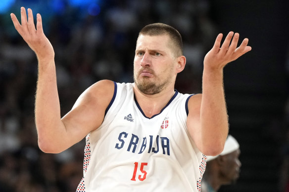 Nikola Jokic in action for Serbia at the Olympics last year.