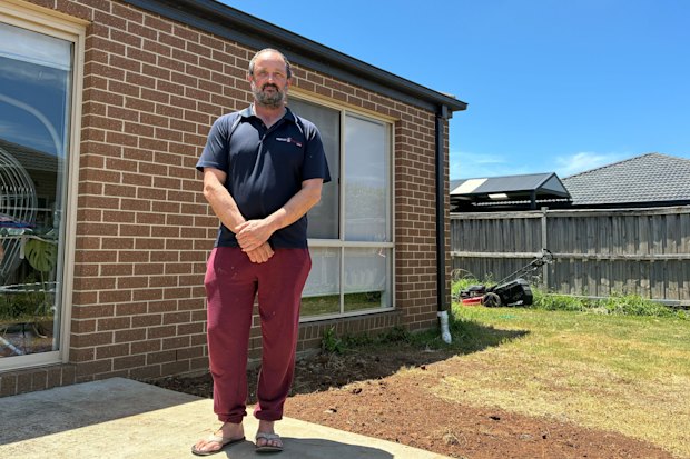 Massimiliano Balbiani at his home in Saltbush Crescent, Brookfield, where the remains of a toddler were found this week.