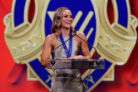 Emily Bates won the 2022 AFLW best and fairest award. 