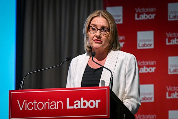 Premier Jacinta Allan at Labor’s state conference on Saturday.