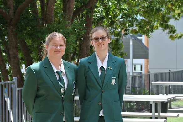The Gap State High School Students Ella Gjerek (left) and Amelia Lynch (right).