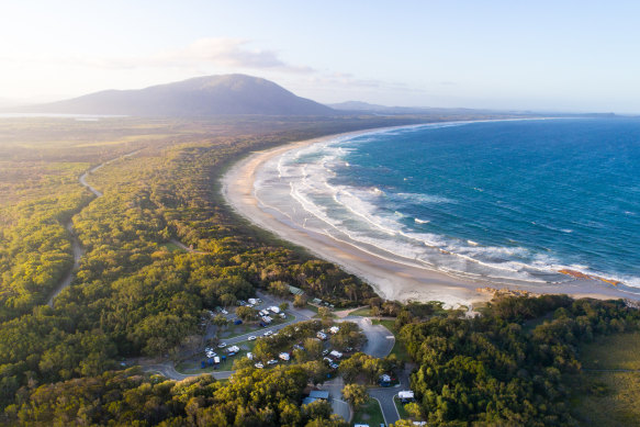 The man and woman were attacked at Crowdy Bay National Park on the NSW Mid North Coast.