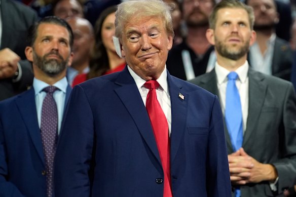 Trump insists that his business affairs are entirely handled by his sons Don Jr (left) and Eric.