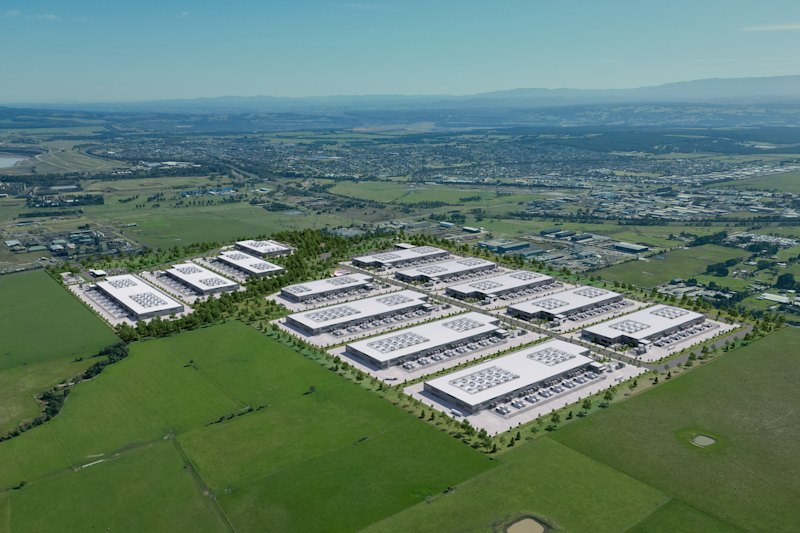 An artist’s render of the proposed data centre park to be built near Hazelwood, in eastern Victoria.