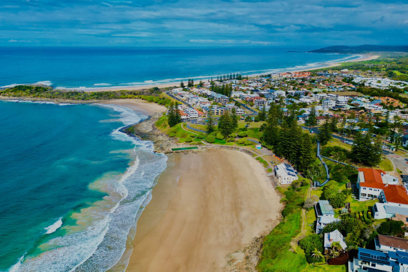 The popular holiday town of Yamba is far more affordable than Byron.