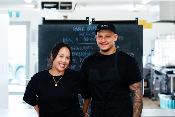 Anisha Halik and Jacob D’Vauz during their time taking over the kitchen at Doubleview Bowling Club.