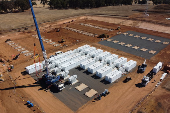 Stage one of Neoen’s battery at Collie is under construction.