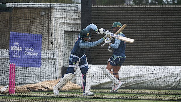 Steve Smith in the nets at the SCG on Saturday.