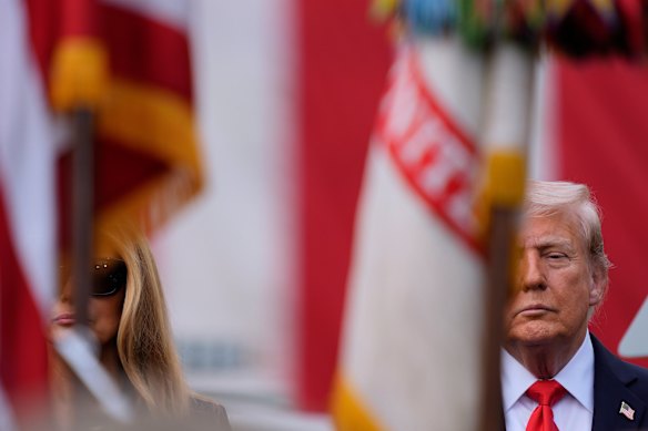 President Donald Trump and first lady Melania Trump attend a ceremony at the Pentagon to commemorate the anniversary of the September 11 attacks on Thursday.