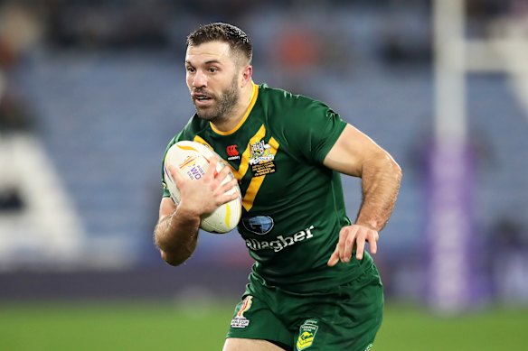 James Tedesco in action for the Kangaroos.