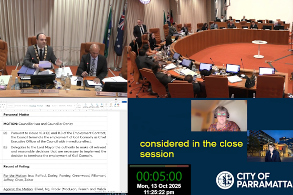 Lord mayor Martin Zaiter (top left) voted to sack the boss.