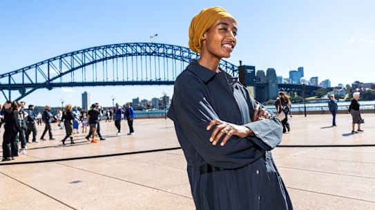 INK article ID p5mpwl. Sifan Hassan during a press call at the Sydney Opera House, in Sydney, Thursday, 28 August 2025. The marathon is set to be run on Sunday. Also competing are the Blue Line Legends who are an exclusive club of runners who have entered every Sydney Marathon since it was first opened to the public in 2001. Photo: Sam Mooy / The Sydney Morning Herald