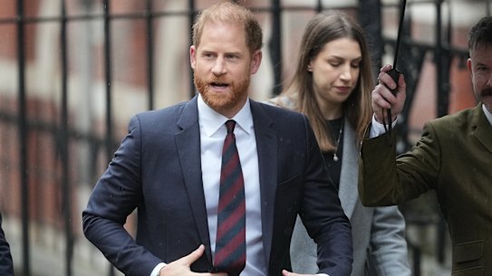 Prince Harry outside London’s High Court in January.
