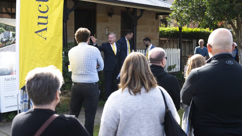 Auction of 54 Grose Street, North Parramatta. The property sold for $1.1 million.