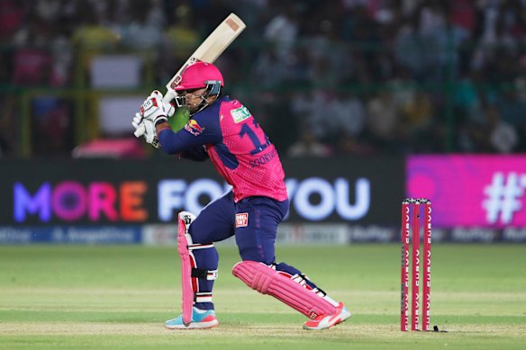 Rajasthan Royals’ Vaibhav Suryavanshi plays a shot during his Indian Premier League cricket debut.