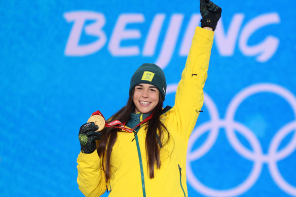 Jakara Anthony after winning gold in Beijing.