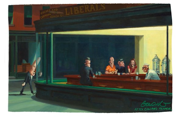 With apologies to Edward Hopper.