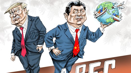 Headline act: Xi Jinping’s pitch to APEC leaders for unity was helped by Trump skipping the two-day leaders’ dialogue to get home for Halloween.