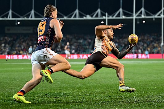 Hawk Jarman Impey has 12 intercept possessions against Adelaide.