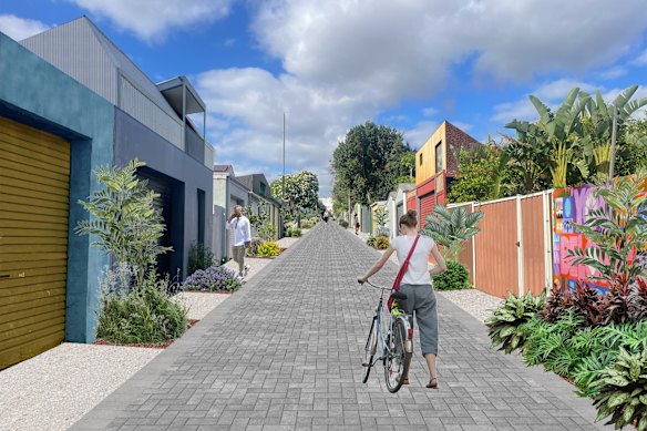 An artist’s impression of what a living laneway might look like. 