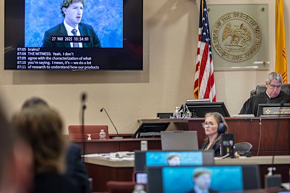 A recording of Meta founder and CEO Mark Zuckerberg’s deposition was played for the jurors in the trial.