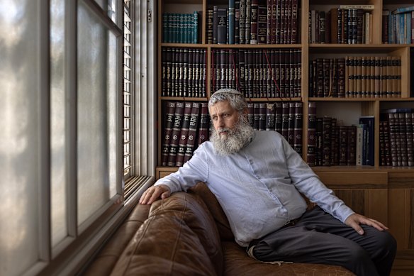 Rabbi Tamir Granot, whose 24-year-old son was killed by a Hezbollah missile in 2023, at his home in Tel Aviv.