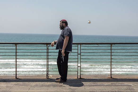 Rabbi Arie Amit, a member of the Chabad Lubavitch sect, in Bat Yam, was among the first Haredim in Israel to enlist in the military.