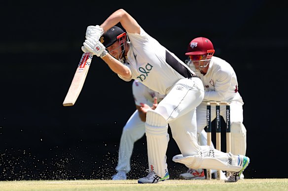 Cameron Green came tantalisingly close to a century on day three of the WA-Qld Sheffield Shield clash.