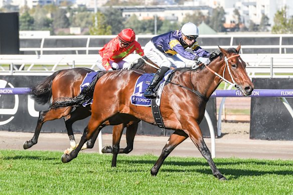 Altivo wins at Flemington on May 13, 2023.