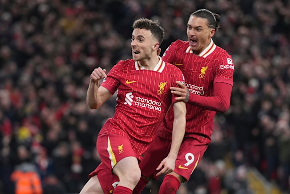 Diogo Jota in action for Liverpool.